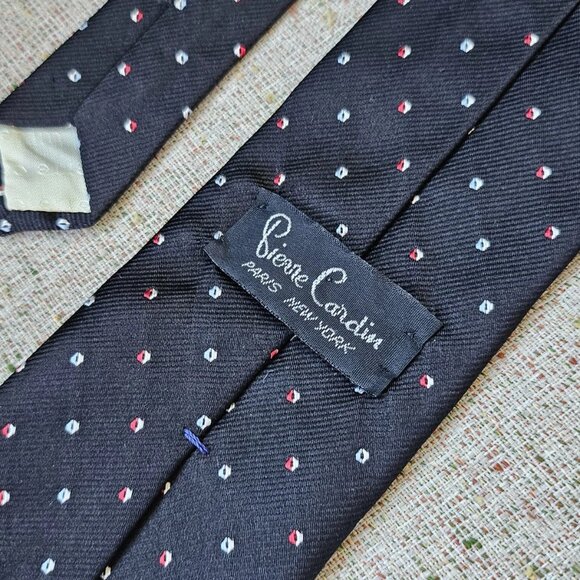 Vintage Pierre Cardin Tie Black Necktie Classic Tie - Picture 9 of 9